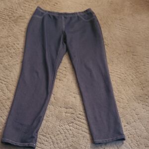Sun Moda Ladies Blue Stretchy Pants Size Lg